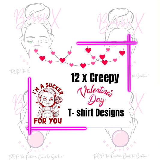 12 x Creepy Valentine’s Day T-Shirt Designs